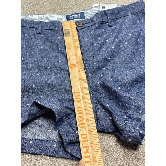 Old navy linen blend shorts womens sz 16 chambray navy dot shorts nwt - Picture 7 of 12